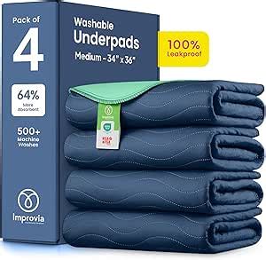 Amazon IMPROVIA Washable Underpads Heavy Absorbency Reusable