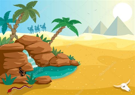 Desert Oasis — Stock Vector © Malchev #8846880