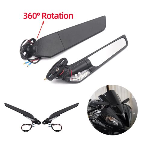 Motorcycle Mirror Modified Wind Wing Adjustable Rotating Rearview