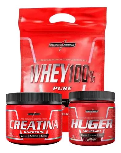 Whey Integral 900g Pré Treino 160g Creatina 150g Frete grátis