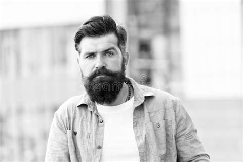 A Hair Salon For Men Bearded Man Outdoor Mature Hipster With Beard
