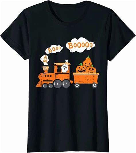 Hot Trending Kiraa Tee With Train Boo Ghost Pumpkin Gift Tee T Shirt Walmart