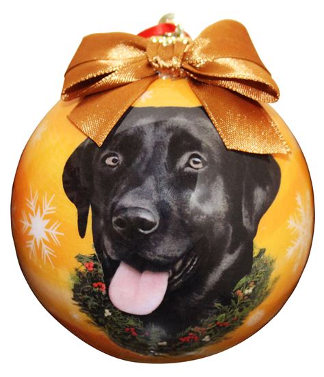 Black Labrador Christmas Ornament Shatter Proof Ball Etsy