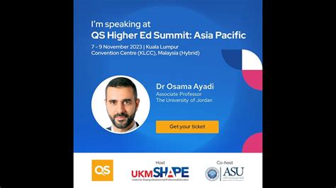 Dr Osama Ayadi Qs Higher Ed Summit Asia Pacific Youtube