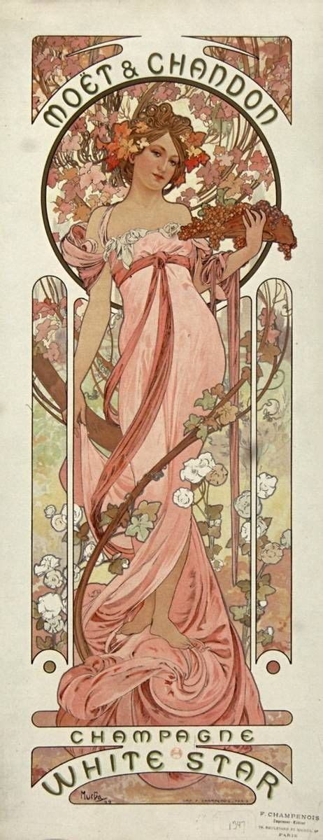 Moët And Chandon Champagne White Star Alfons Mucha Art