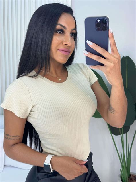 Cropped Canelado Nude Imperio Da Moda