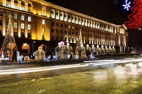 Christmas Street Decoration In The Center Of Sofiabulgaria Editorial