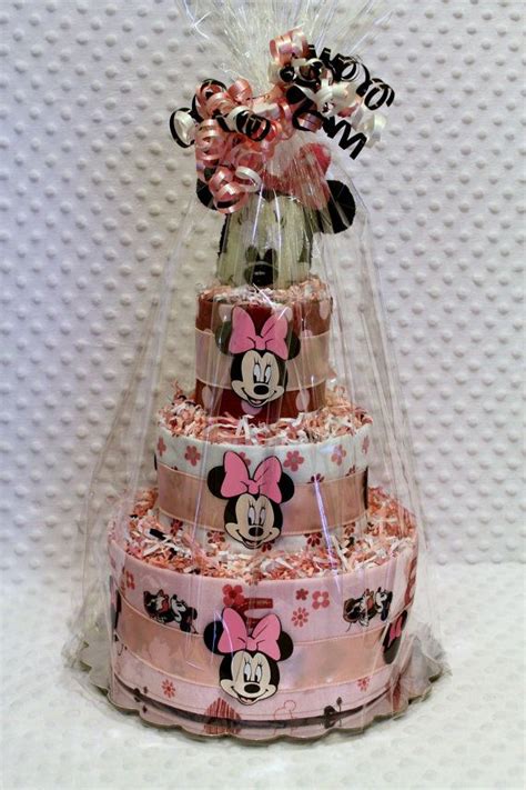 Baby Diaper Cake Minnie Mouse With Handmade By Diannasdiapercakes