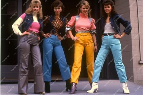 Moda De Alto Brillo De La Década De 1980 80er Jahre Retro Estilo De La