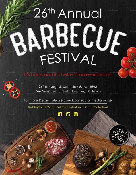 Annual Bbq Festival Flyer Template Festival Flyer Bbq Festival