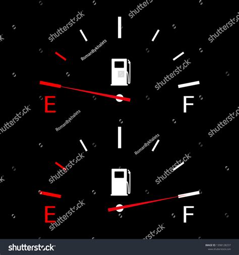 fuel indicator empty full gauge  stock vector royalty