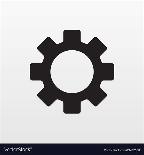 Gear Icon Flat Engineering Symbol Isolated On Whi Vector Image Whi