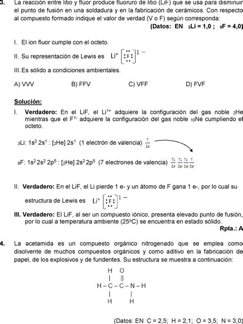 Enlace QuÍmico Ejercicios Resueltos Pdf