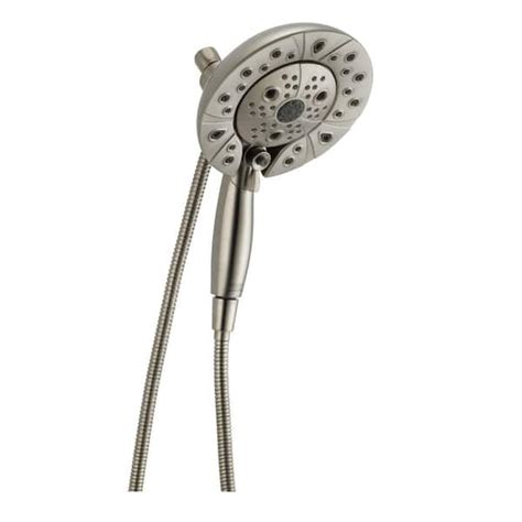 Delta In2ition 5 Spray Patterns 25 Gpm 688 In Wall Mount Dual Shower Heads In Stainless 58480