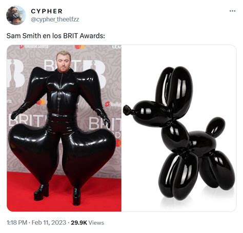 Sam Smith en los BRIT Awards | Sam Smith's Inflatable Black Latex BRIT ...