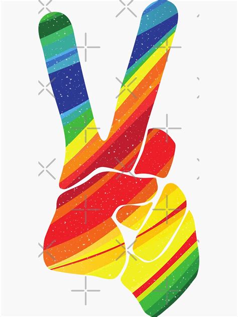 Rainbow Pride Peace Sign Sticker For Sale By Meicha Redbubble