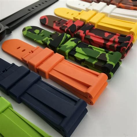 Silicone Watch Band Para Panerai Strap Camuflagem Pulseira De Borracha