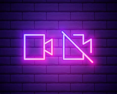 Premium Vector Glowing Neon Line Photo Camera Icon Isolated On Brick