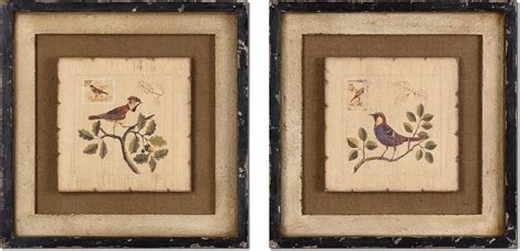 Amazon Uttermost Rustic Birds Wall Art Set Of Beauty