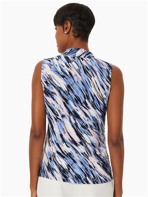 Blue Sleeveless Top Knot Front Top Kasper