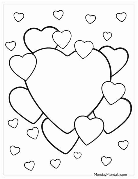 Heart Coloring Pages Free Pdf Printables Worksheets Library