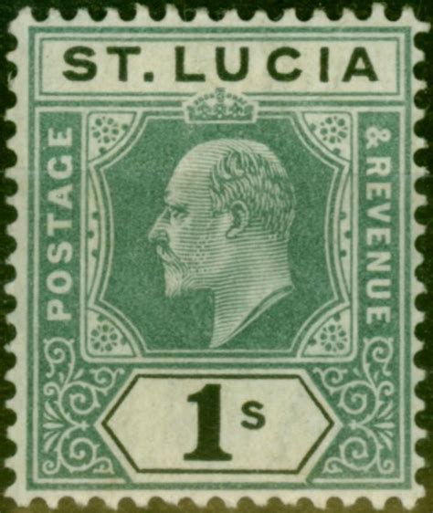 St Lucia 1902 1s Green And Black Sg62 Fine Mm