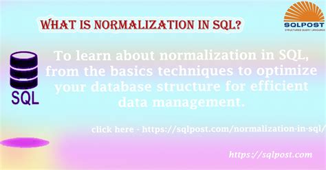 What Is Normalization In Sql Sqlpost Academy