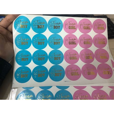 24Pcs Gender Reveal Stickers Team Boy Team Girl Labels Creative