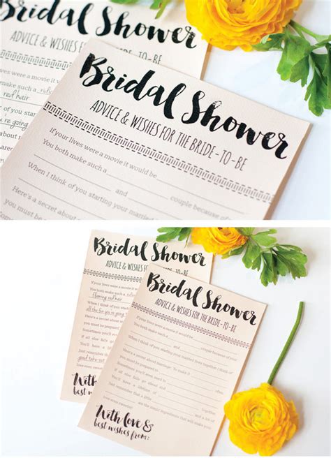 Fun Printable Bridal Shower Advice Cards Free Download