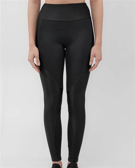 Riachuelo Cal A Legging De Poliamida Brilhante Preta Bodywork By