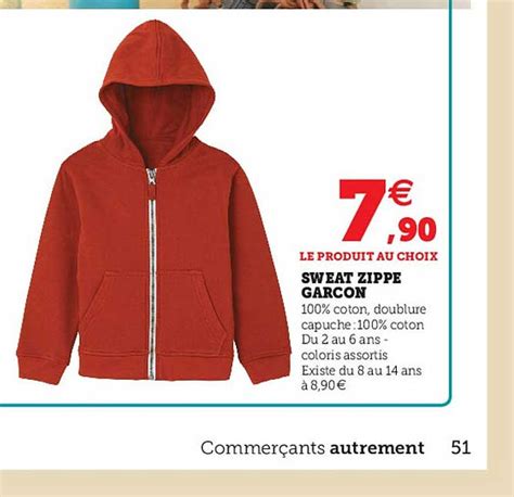 Promo Sweat Zippe Gar On Chez Hyper U Icatalogue Fr