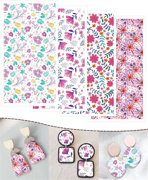 Amazon Puocaon Polymer Clay Transfer Paper Pcs Floral