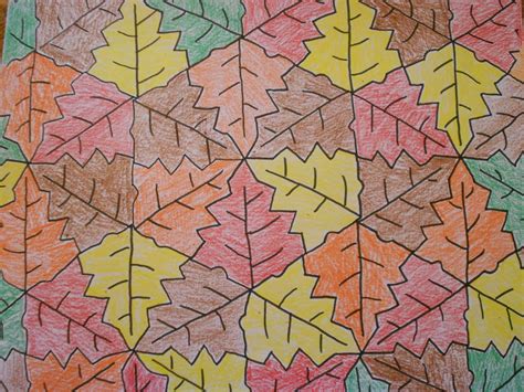 Almost Unschoolers: Fall Leaf Tessellation Coloring Sheet