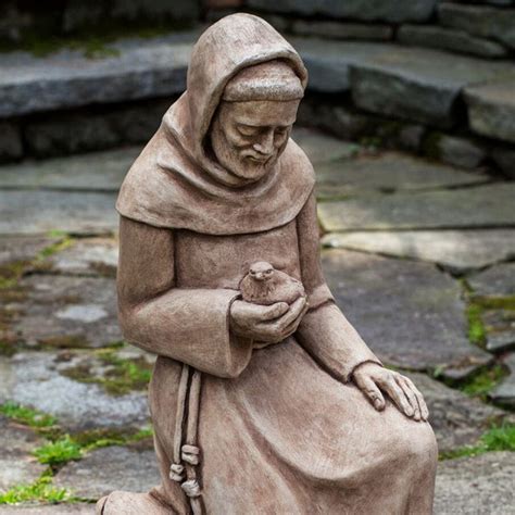 Kneeling St Francis With Bird Statue Religious Statue