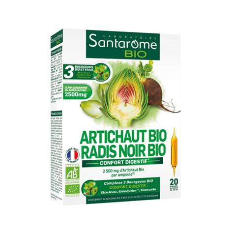 Artichaut Radis Noir Bio Foie Santarome Boite De 20 Ampoules