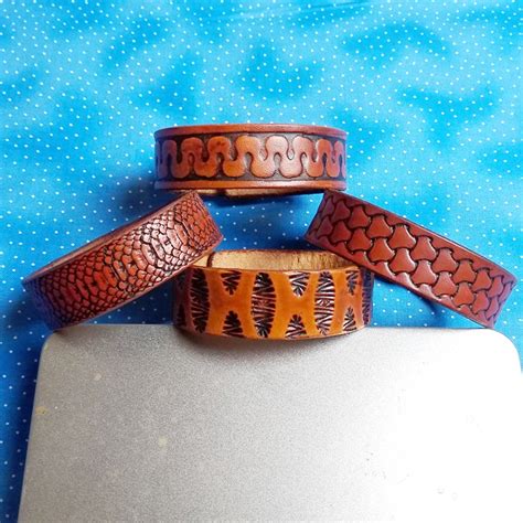 Inch Wide Leather Bracelet Tri Weave Design Metal Snap Hand