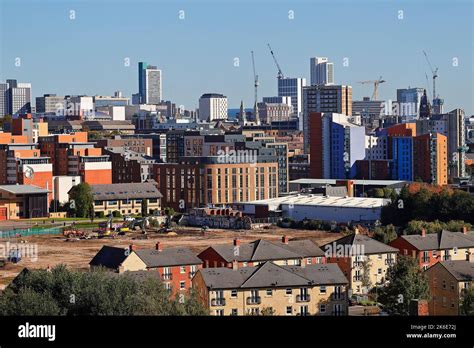 A View Over Leeds City Centre The Empty Land Below Is The City Reach