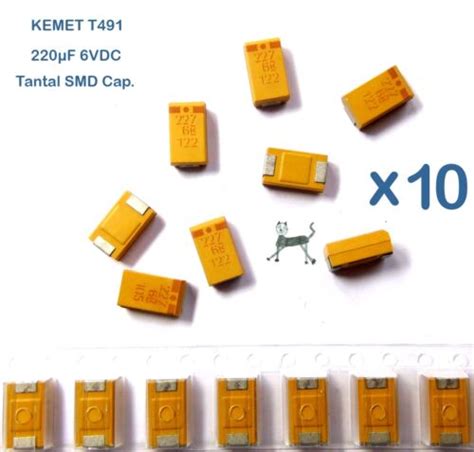 220uF 6V 10 Stück KEMET T491 SMD Tantal Kondensator 227 eBay