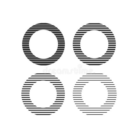 Lines In Circular Shape Icon Geometric Object Symbol Sign Ray Vector