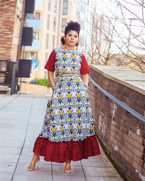 African 2 Piece Ankara Maxi Skirt And Crop Top African Print 2 Piece