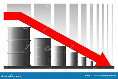 Concept Decrease Colum Chart With Fall Arrow Vector Illustration