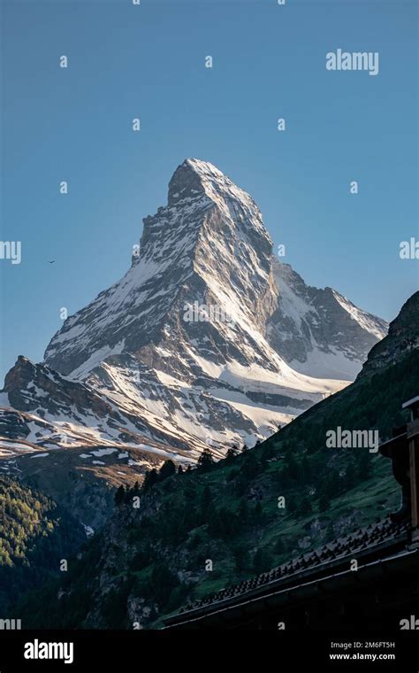 The Mighty And Beautiful Matterhorn Peak View From Zermatt The