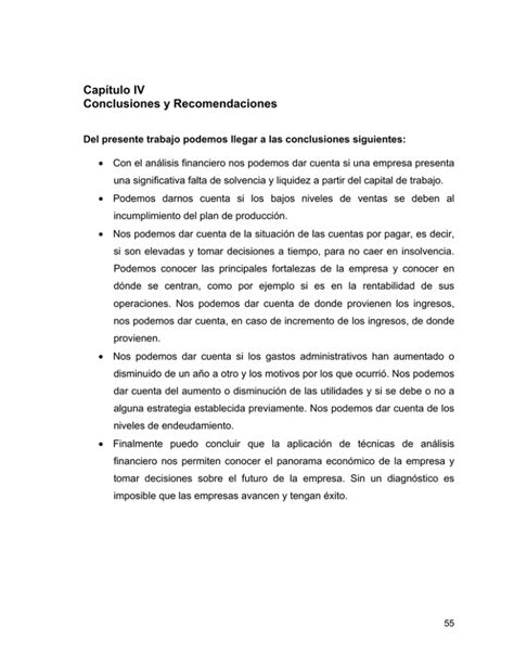 Cap Tulo Iv Conclusiones Y Recomendaciones