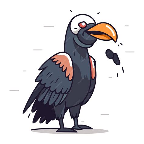 Premium Vector Cute Cartoon Vulture Vector Illustration Of A Vulture