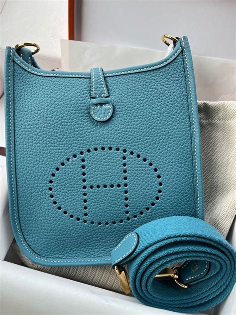 Hermes Mini Evelyne New Bleu Jean Ghw Luxury Bags And Wallets On Carousell