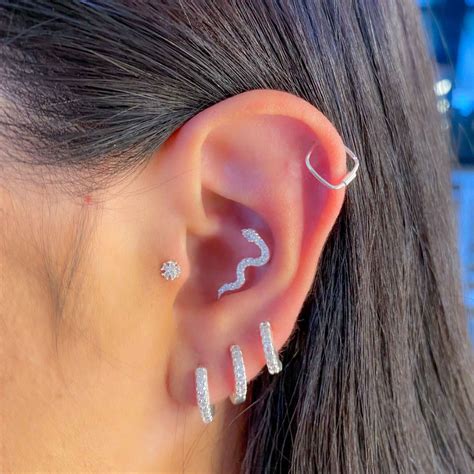 Mix Piercing Helix Colorido Piercing Tragus Colorido Piercing Conch