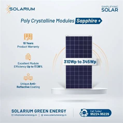 340Wp Solarium Polycrystalline At Rs 25 Watt Solar Panels In