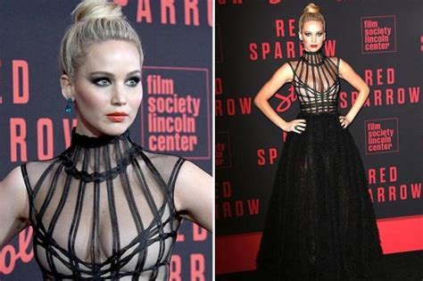 Jennifer Lawrence Looks Fierce In A Sheer Caged Bodice Dress At Red Sparrow Premiere In New York