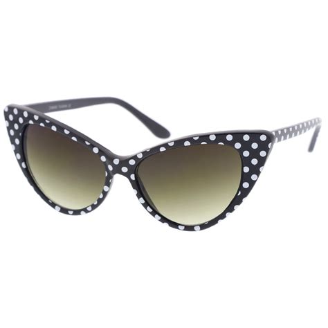 Womens Retro Polka Dot Oversize Cat Eye Sunglasses 50mm Sunglass La