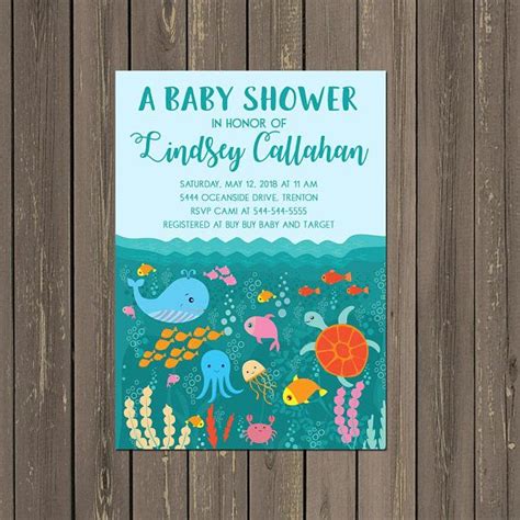 Ocean Baby Shower Invitation Under The Sea Baby Shower Invitation Sea